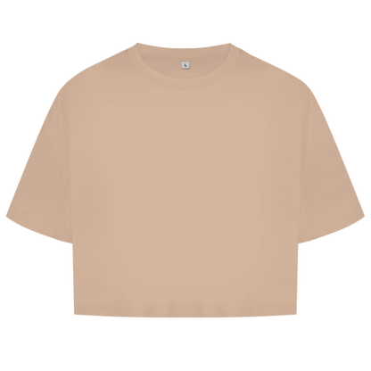 Damen Oversize Crop Top NO MORE GAMES JUST GAINS Printegy